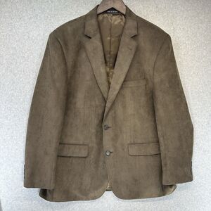 Jones New York Mens Sport Coat Size R44 Brown Corduroy 2-Button Jacket Pockets